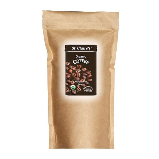 St. Claire's Organic Herbal Pastilles, (Coffee, 27 Ounce Refill Bag) | Gluten-Free, Vegan, GMO-Free, Plant-based, Allergen-Free | Made in our Allergen-Free facility