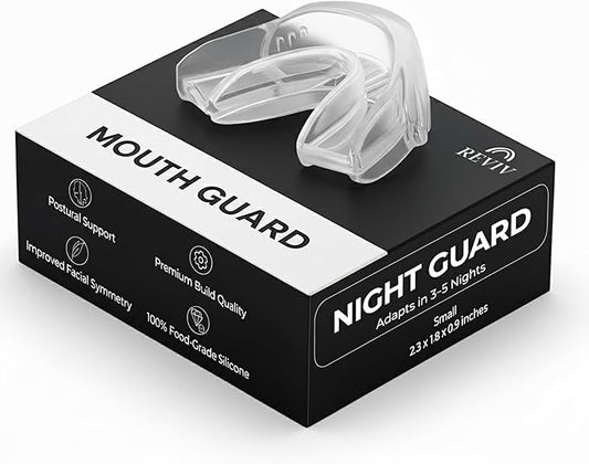 Reviv Mouth Guard for Grinding Teeth at Night | Food-Grade Silicone Night Guard | Bite Guard for Teeth Clenching Nighttime Protection During Sleep for Men and Women as Anti Jaw Clenching (Small Teens)