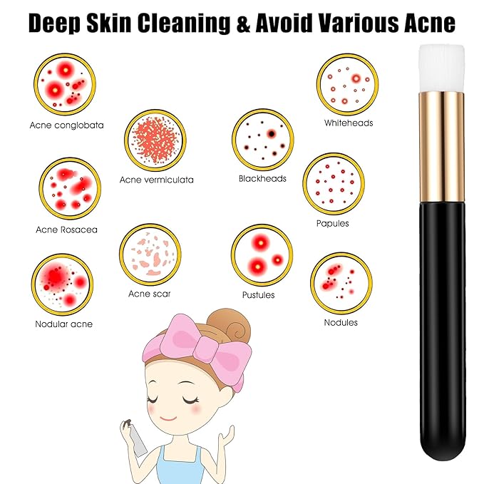 60 Pieces Lash Shampoo Brushes with Container, Eyelash Extension Cleansing Brush Nose Pore Cleaning Tool Peel off Blackhead Removing Tool Cosmetic Lash Cleanser Facial Cleansing
