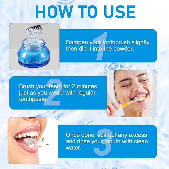 Teeth Whitening Powder 15g, Toothpaste Whitening Powder, Removes Stubborn Stains, Freshens Breath, Tooth Whitening Powder, Effectively Removes Coffee, Wine, and Tobacco Stains