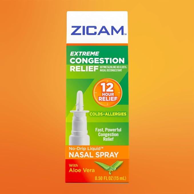 Zicam Extreme Congestion Relief No-Drip Liquid Nasal Spray with Soothing Aloe Vera, 0.5 Ounce