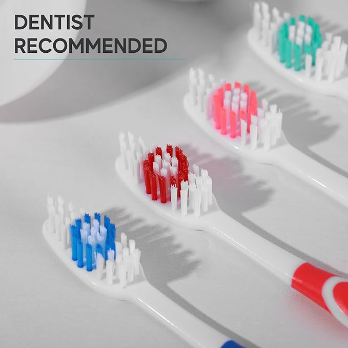 4 Pack Toothbrushes for Adults - Individually Wrapped Medium Bristle Toothbrushes with Covers - Green - Convenient & Affordable Dental Care for Travel, Hotels, Airbnb, Missions & More
