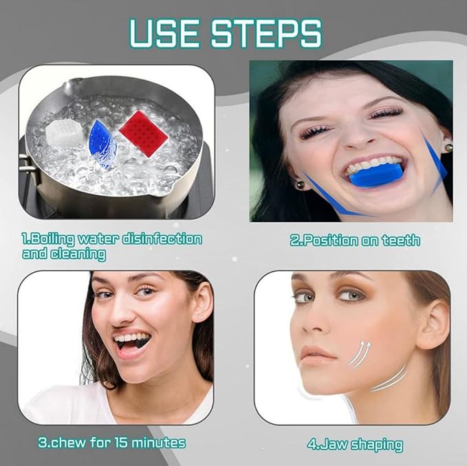 Jaw Exerciser for Men Women 6 Pcs Jaw Trainer Silicone Face Chew Jawline Shaper & Strengthener-Jaw Toner Tablets-Jaw Line Chewing Gum-3 Resistance Levels-Double Chin Reducer-Neck Trainers Beauty Tool (colorful1)