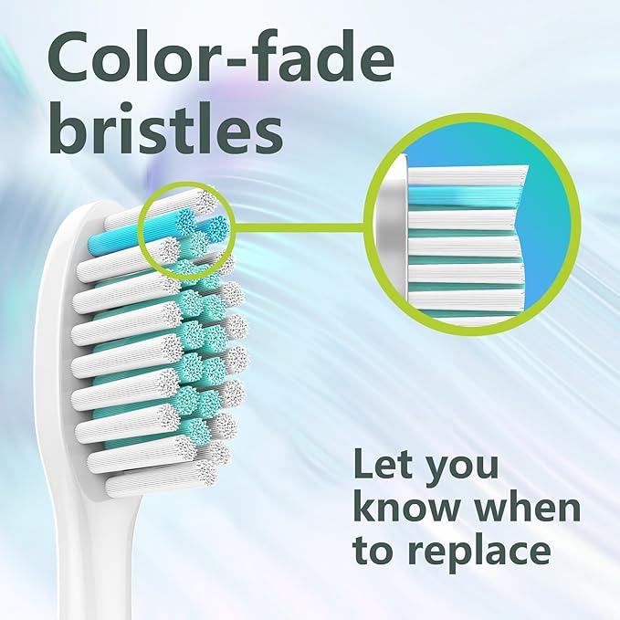 BUKURII Toothbrush Replacement Heads ONLY Compatible with Philips Sonicare Electric Toothbrushes,8PCS,White,for Sonicare Click on Brush Handles 1100 2100 4100 5100 6100, Refills for Protective Clean