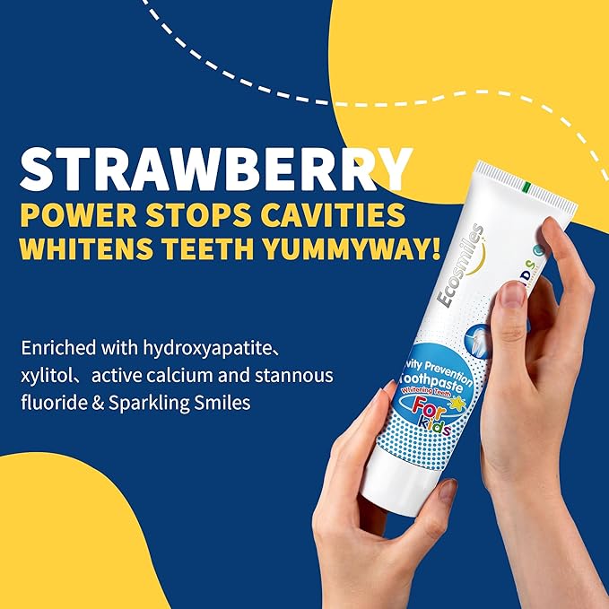 Fluoride Kids Low Foaming Cavity Repair Toothpaste with Hydroxyapatite, Xylitol for Sensitive Teeth, Cavity Prevention, SLS-Free, Safe for Toddlers, Anticavity, Non-Toxic Fruit, 3.52oz