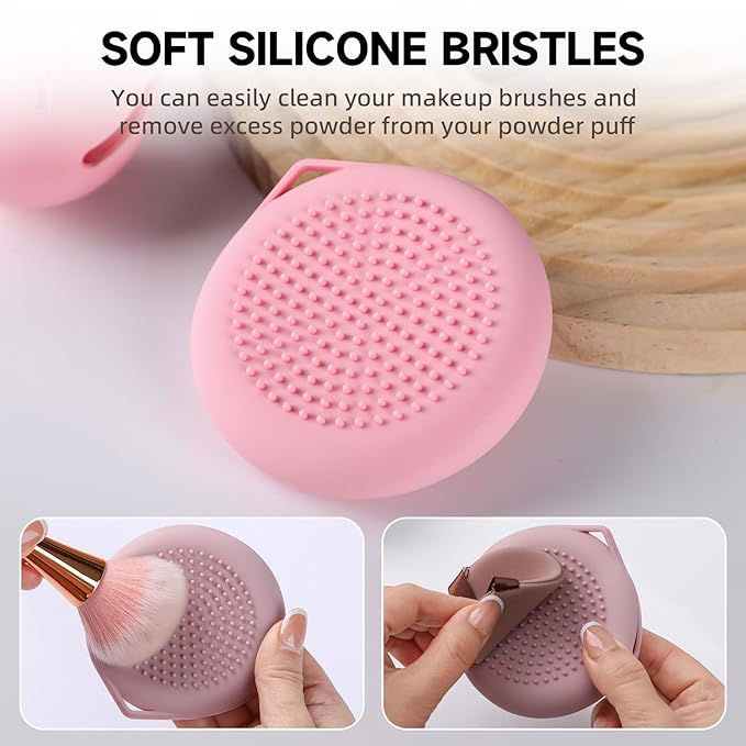 2 Pcs Makeup Sponge Holder,Beauty Blender Case, Powder Puff case, Beauty Blender Holder for Travel (Light Green)