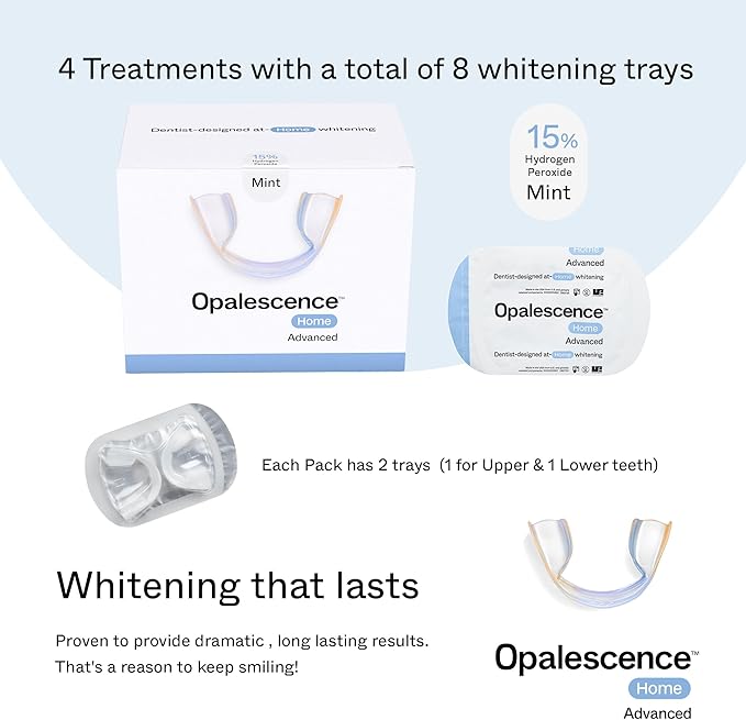 Opalescence GO Home Advanced Teeth Whitening Trays 15% (4 Treatments) Hydrogen Peroxide PF - Whitening Prefilled Kit - Developed by Leaders in Professional Whitening 6006-T