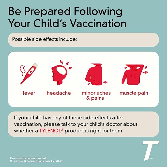 Children's Tylenol Chewables with 160 mg Acetaminophen, Pain Reliever & Fever Reducer for Kids' Cold + Flu Symptoms, Headache, Sore Throat & Toothache, Aspirin-Free, Grape Flavor, 24 ct