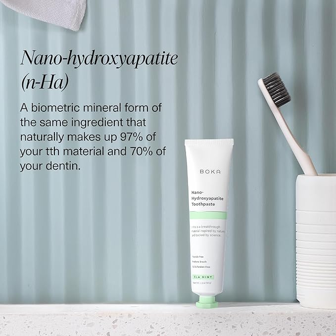 Boka Fluoride Free Toothpaste, Nano Hydroxyapatite Toothpaste, Appropriate for Sensitive Teeth - for Adult, Kids Oral Care - Ela Mint Flavor, 1.3 Fl Oz 2Pk US Manufactured