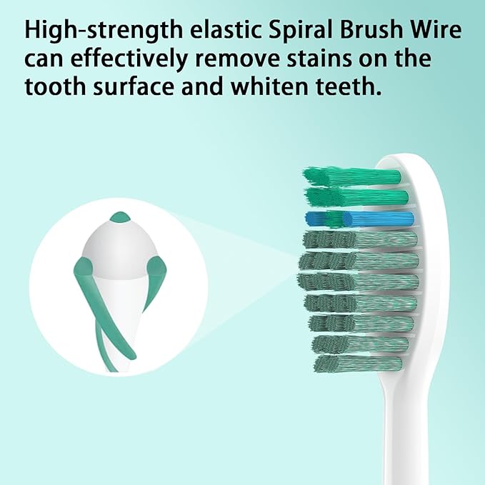 10 Pack Toothbrush Replacement Heads Compatible with TAO Clean Sonic Toothbrush Adults, Tooth Brush Head Toothbrush Heads Refill, Medium Bristles, Whitening