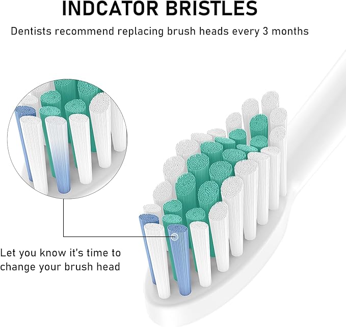 Toothbrush Heads for Philips Sonicare Replacement Brush Heads with Protective Cover Soft Dupont Bristles Electric Toothbrush Replacement Heads for Oral Health, 8 Pack