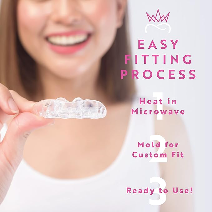 Protect The Crown Night Guard 2 Pack - Mouthguard for Teeth Grinding & Clenching, Professional Mouth Guard for Light and Heavy Grinding (Pink)
