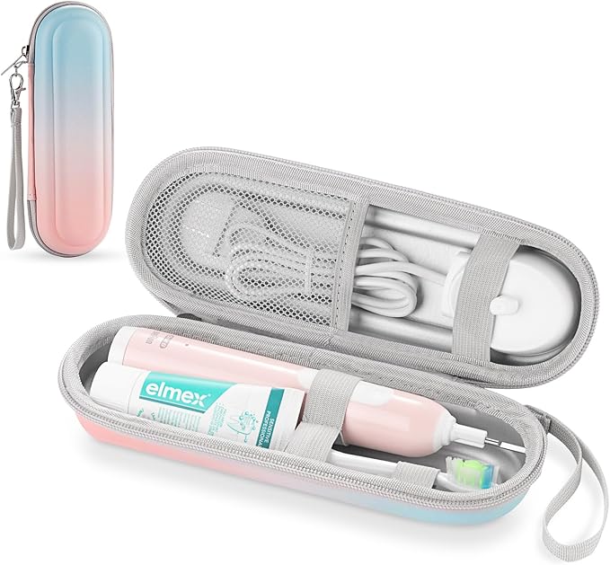 TYSORETY Toothbrush Travel Case for Oral B/Oral-B Pro 1000 1500 5000 7000 & Philips Sonicare 4100 1100 5300 5100 6100/iO Electric Toothbrush, Hard Protective Storage Bag (Gradient)