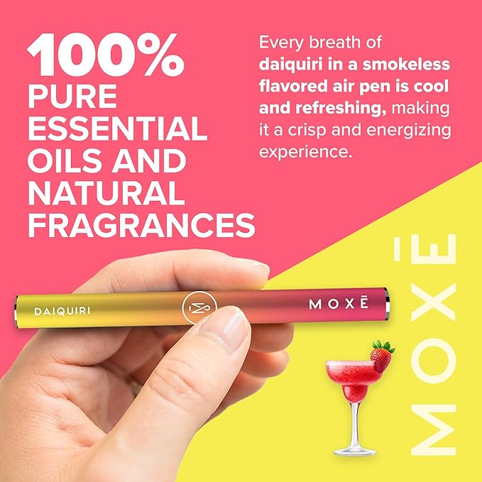 MOXE Natural Daiquiri Air Inhaler | Non Electric Long-Lasting Flavored Air Refreshing Support | Oral Fixation Passionfruit, Orange, Vanilla & Menthol Essential Oils, Craving Relief - 3 Pack