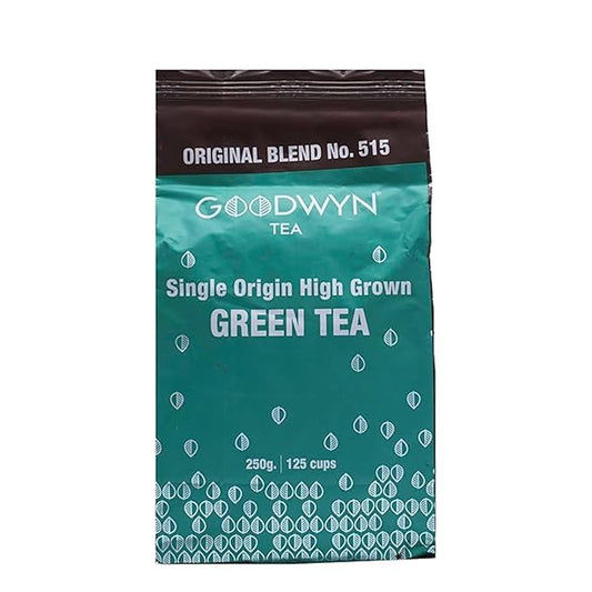 Goodwyn Pure Green loose leaf – 125 Cups (250g / 8.8 oz) Family Pack | Perfect for hot or iced, Low Caffeine, Sugar Free, Indian Herbal Green Tea with Grassy Flavor & Delicate Aroma | Premium Handpicked Whole Leaves tea