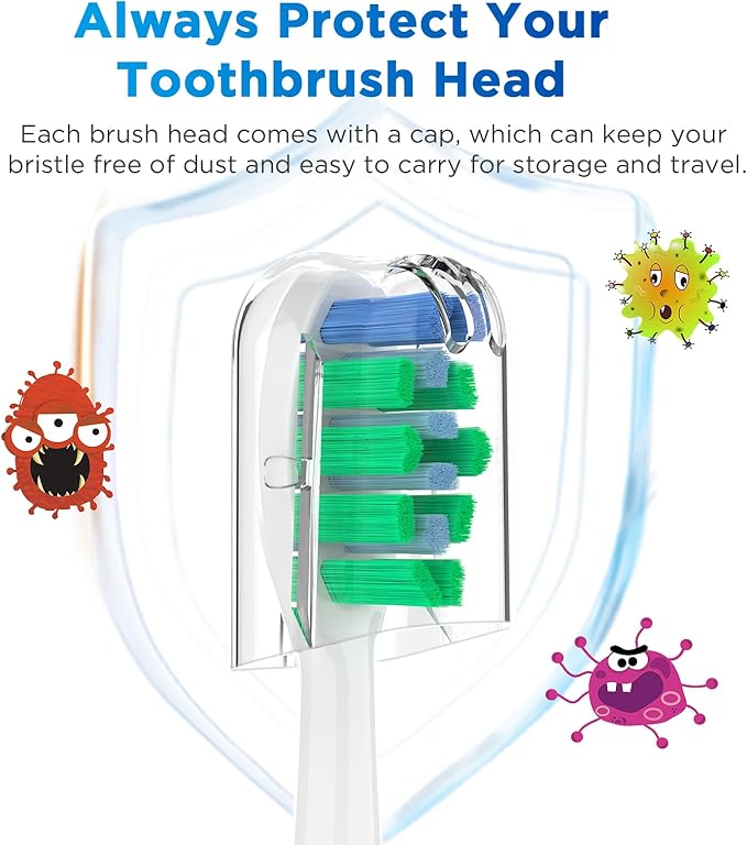 Replacement Brush Heads for Waterpik Sensonic Complete Care Toothbrush, with Covers, Compact, White, 5 Count