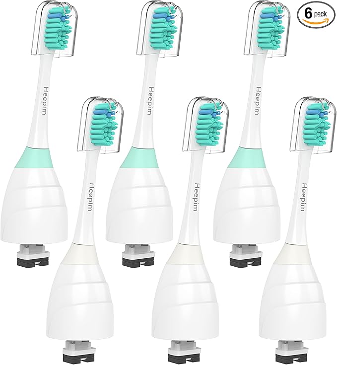 Replacment Heads Compatible with Philips Sonicare, for E-Series Essence, for Xtreme, for Elite, for Advance, and for CleanCare Electric Toothbrush, Toothbrush Replacment Heads Refills, 6 Pack