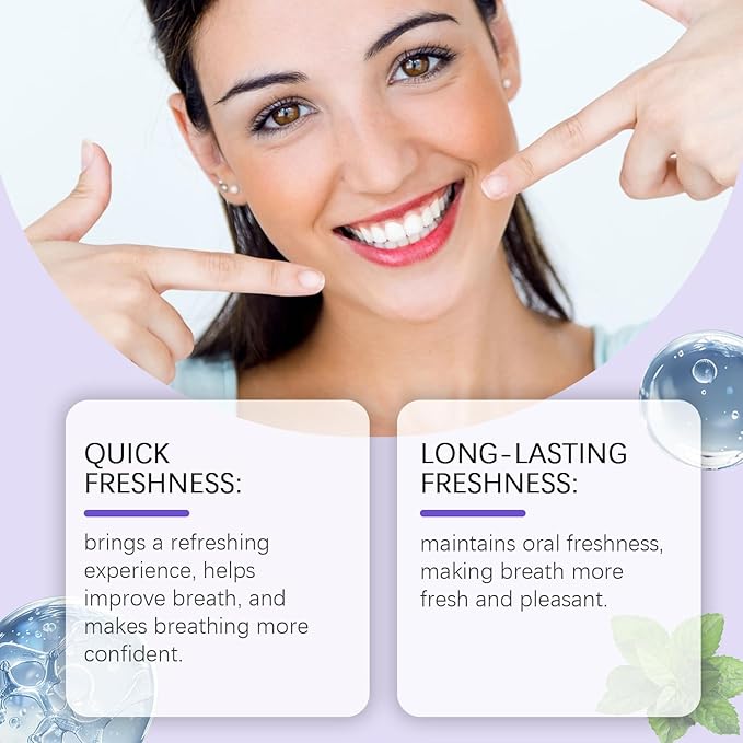 Long-Lasting Fresh Breath Oral Spray with Natural Menthol and Xylitol, Mint Flavored for Anytime Use, 20ml / 0.68 Fl Oz