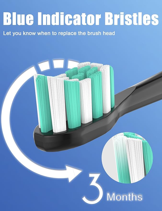 Toothbrush Replacement Brush Heads for Philips Sonicare C1 C2 ProtectiveClean 4100 5100, Electric Sonic Tooth Refill Head Plaque Control, 10 Pack, Black