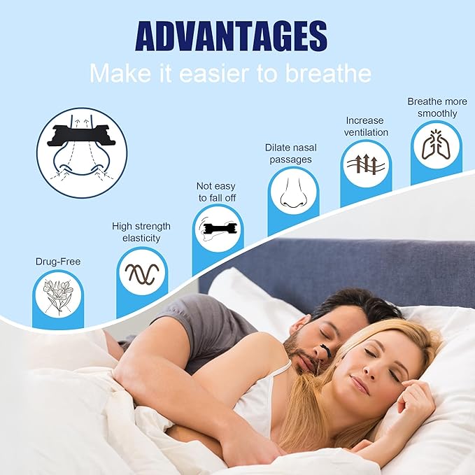 120Pcs Nasal Strips for Snoring, Nose Strips for Breathing, Snoring Aids for Men & Women, Helps Reduce Snoring & Improves Sleep (Black,120)