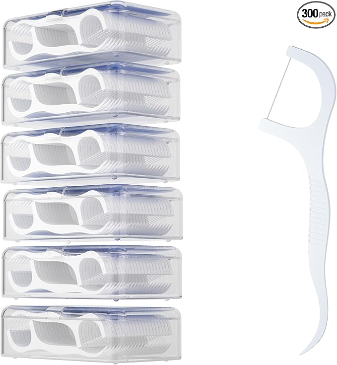 Dental Floss Picks 300 Count Tooth Picks Flossers Gen 3 Toothpicks Sticks to Remove Plaque & Protect Gingivae for Adults & Kids Teeth Cleaning