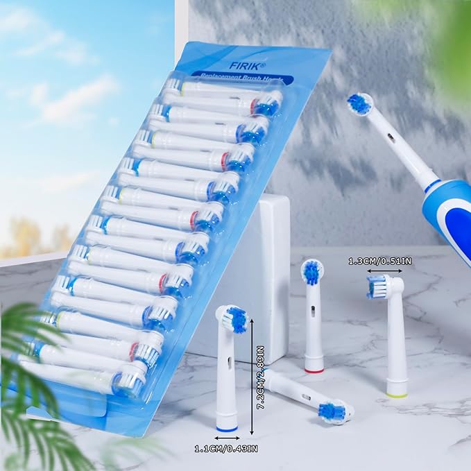 Toothbrush Replacement Heads, Compatible with Oral B Braun Replacement Brush Heads, 12 Pcs Professional Electric Brush Heads for Oral B Replacement Heads Refill, White