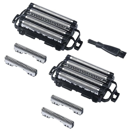 2-Pack Value Set Replacement Blades and Foil for Panasonic ARC5, Compatible with ES9032 WES9032P ES9034 ES9036, Fits Models ES-LV65 ES-LV67 ES-LV97 ES-LV9N ES-PV6A (+ 1 Cleaning Brush)