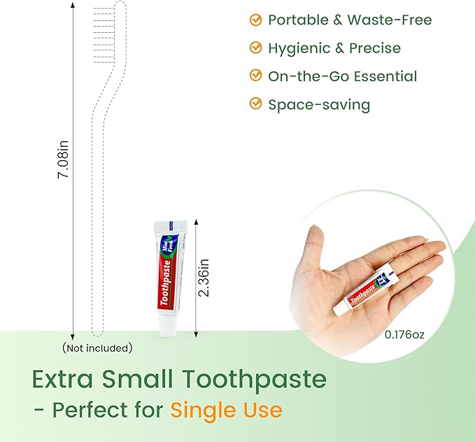 15 Tubes Travel Size Toothpaste in Bulk, Mini Small Toothpaste Mint Flavor Toothpastes for Guests Homeless Hotel Charity Toiletries Camping, 0.176oz/5g