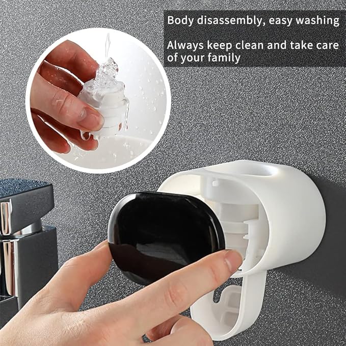 So Nice Toothpaste Dispenser【Dual Traffic Mode】 Wall Mount for Bathroom Automatic Toothpaste Squeezer, Black,Visualization of Toothpaste Flow Rate (Black)