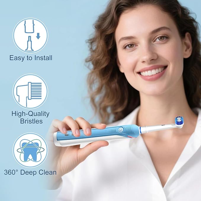 Replacement Brush Heads Compatible with Braun Oral-B, 20pcs Professional Electric Toothbrush Heads for Oral B Replacement Heads Refill Pro100/1000/1500/4000/5000/7000/8000/9600 Etc.