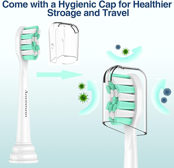Aoremon Replacement Heads for Philips Sonicare c2 c1 Brush Head Compatible with Phillips Sonicare and More Click-on Electric Toothbrush, 10 Pack