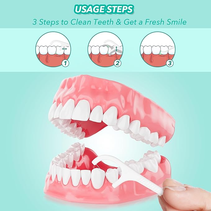 800 Count Floss Picks Dental Tooth Picks Floss Sticks Flossers Strong Toothpicks in Handy Travel Cases for Family Restaurant Bulk Adults Teeth Cleaning