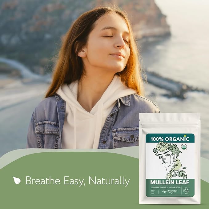 Organic Mullein Tea Loose Leaf (2oz.) – Mullein Leaf Tea Loose - Mullien Herb – Mullen Leaves - Mullin - Natural Alternative for Lungs & Respiratory Health