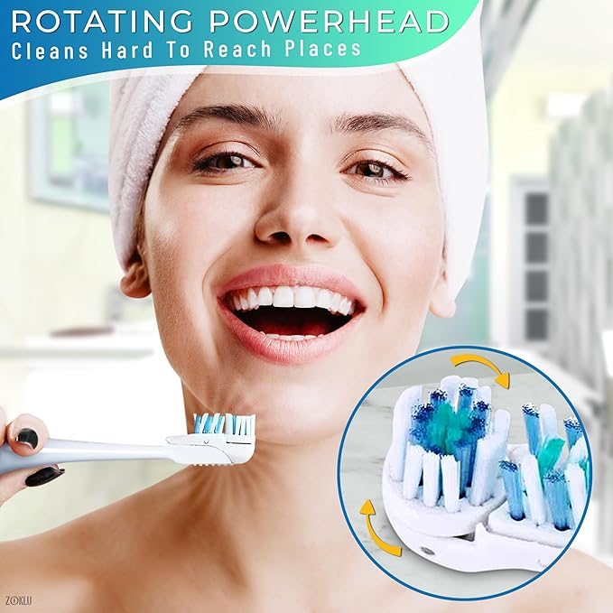4 Pcs Replacement Tooth Brush Heads with Soft Bristles | Sensitive Toothbrush Heads Compatible with Oral-B 3733 4732 4734 Models – Dual Cleaning Action, Snap-On Design for Daily Oral Care & Cleaning