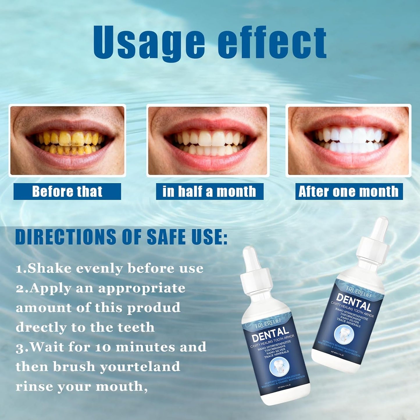 Cavity Healing Tooth Armor Liquid- Transparent Enamel Strengthening Formula with Hydroxyapatite, Supports Cavity Defense & Gum Health, Daily Oral Care Solution (2)