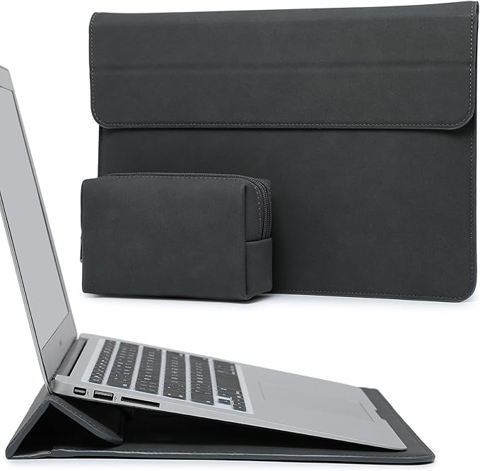 HYZUO 13.3-14 Inch Laptop Sleeve Case with Stand Feature for MacBook Pro 14 M5/M4/M3/M2/M1 2026-2021, MacBook Pro/Air 13.3, 13" 13.5" 13.8" Surface Laptop, HP Spectre X360 13/14, Space Gray