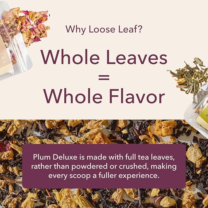 Tranquil Peach Herbal Tea – Caffeine-Free Loose Leaf Blend with Chamomile, Peach and Pineapple – Soothing Hot or Iced Tea for Relaxation – 75 to 100 Cups – Ethically Sourced and Hand-Blended in USA