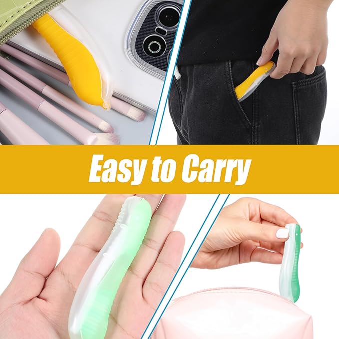 2 Packs Travel Toothbrushes, Portable Foldable Toothbrush Travel, Soft Medium Bristles Small Toothbrush for Camping Hiking Traveling School