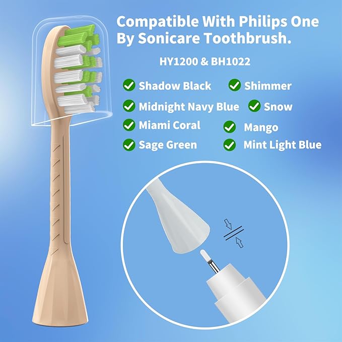 Toothbrush Replacement Heads Compatible with Philips One Series Sonicare Rechargeable Toothbrush HY1200/05, 10 Pack Replacement Heads, Soft Bristles, Pink