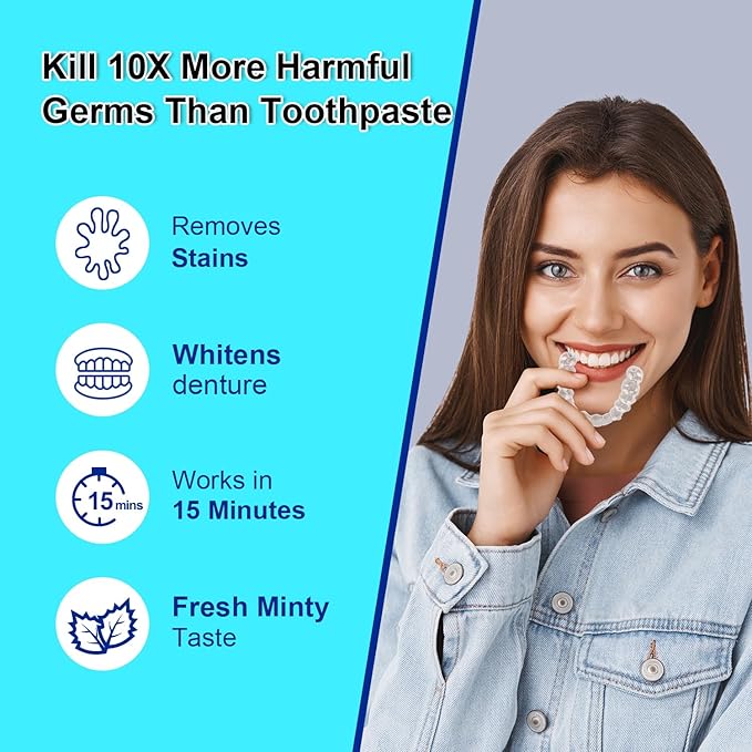 MySmile Ultrasonic Retainer Cleaner Machine with Tablets- 45kHz Black Dental Pod with 200ML Capacity and MySmile Retainer Cleaner with 120 Denture Cleaning Orange Flavor Tablets