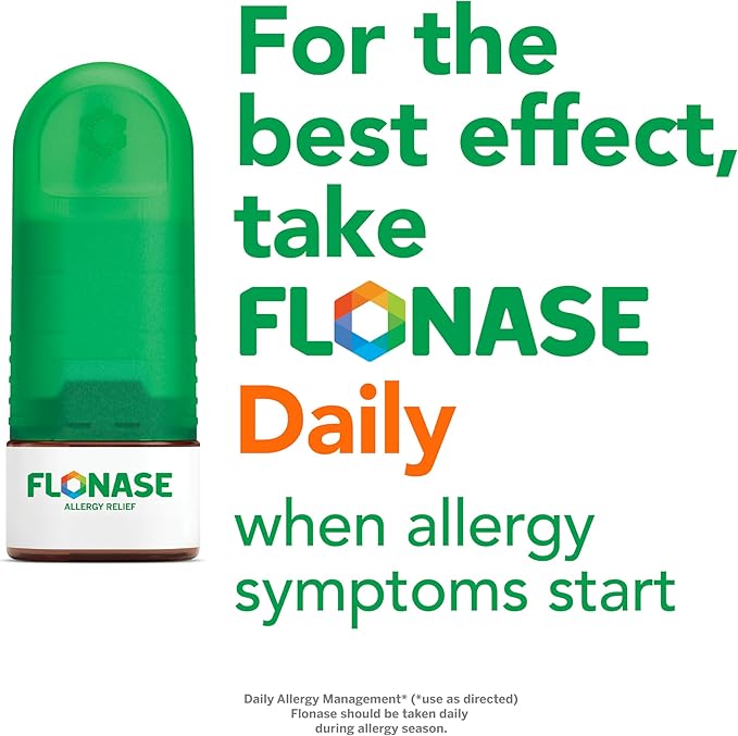 Flonase Allergy Relief Nasal Spray, 24-Hour Non-Drowsy Multi-Symptom Relief 144 Sprays, Bonus Pack of Tissues