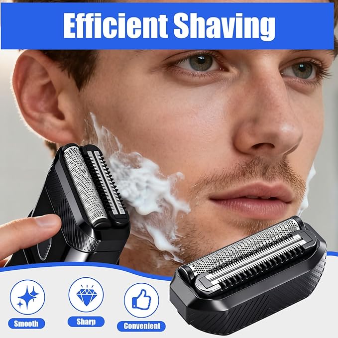 Shaver Replacement Blade compatible with MANSCAPED The Handyman Compact Face Shaver Razor Replacement Head (Black(3PCS))