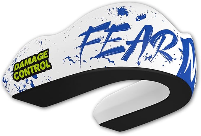 DAMAGE CONTROL Extreme Impact Mouth Guard – Sports Mouthguard for Boxing, MMA, BJJ, Hockey, Rugby, Lacrosse, & More – Mouthpiece for Teeth & Jaw Protection, for Youth & Adults (Fear None)
