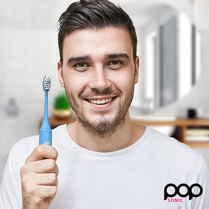 Pop Sonic Pro 2.0 Electric Toothbrush (White) Rechargeable Sonic Toothbrush with 45,000 Vibrations Per Minute & 4 Cleaning Modes for Adults & Kids with Long Lasting Dupont Nylon Bristles