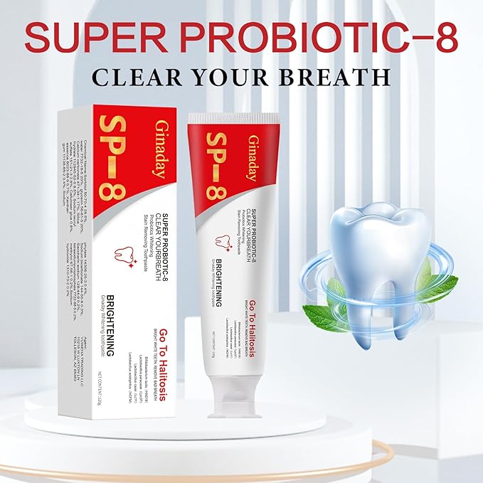 2 Pcs SP-8 Probiotic Toothpaste, Deep Cleaning Care Fresh Breath with Probiotic Oral Microbiot.
