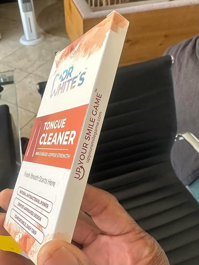 Dr. White's Copper Tongue Cleaner - Dentist-Formulated Dual-Grip Design for Fresh Breath | 3-Pack