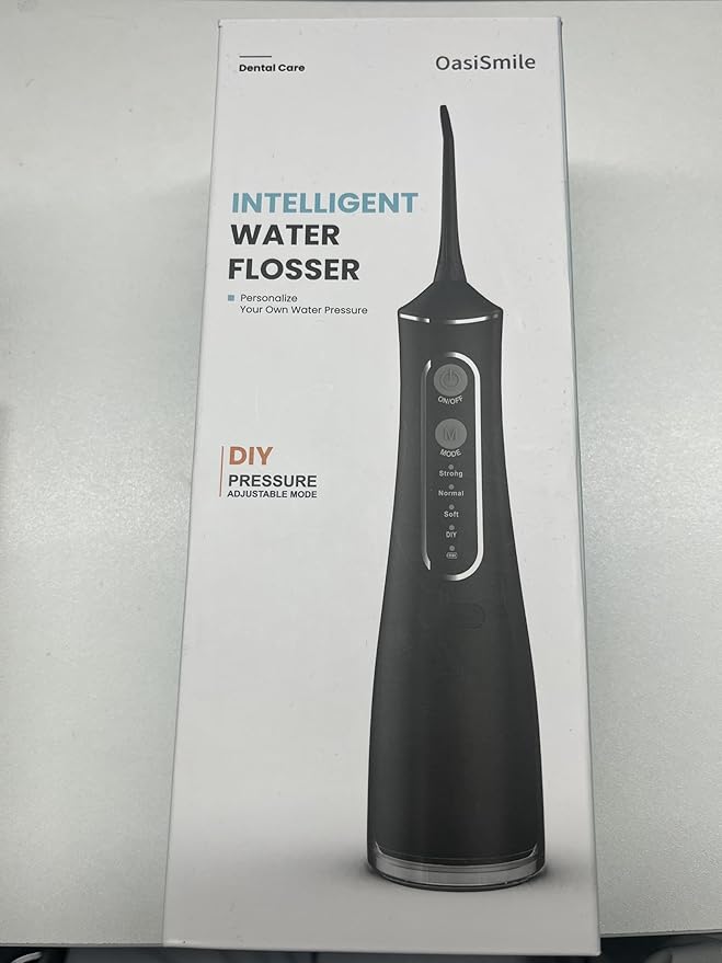Water Flosser for Teeth Cleaning, 300ML Portable Cordless Oral Irrigator with DIY Strength, 4 Modes, IPX7 Waterproof & 30-Day Battery, 2-Min Smart Timer for Home/Travel Dental Care