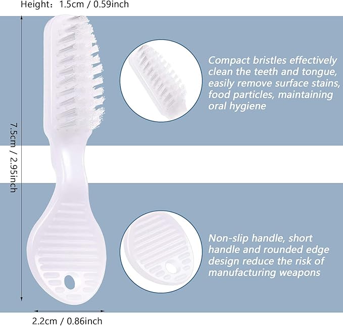 Patelai 50 Pcs Handle Toothbrush Thumbprint Individually Packaged Security Toothbrush Bulk with Short Handle Soft Bristles for Portable Travel Teeth Cleaning, Mini Size