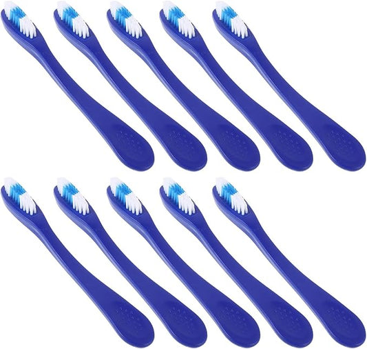 Outanaya 10Pcs Mini Size Disposable Prison Toothbrushes Short Handle 13.5Cm Finger Cuff Oral Cleaning Tools for Hospitals, Detention Centers, and Travel