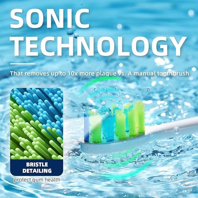 7AM2M Ultrasonic Electric Toothbrush for Adults and Kids, USB-C Rechargeable with 4 Brush Heads & 5 Modes, One Charge for 90 Days, 40000 VPM High-Powered, 2 Minutes Built-in Smart Timer, Pink